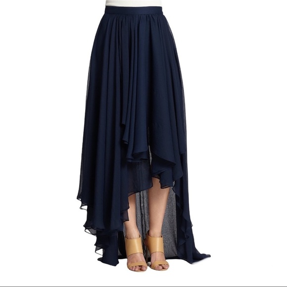 Alice + Olivia Andy Hi-Lo Maxi Skirt in Sapphire Size 0 - Picture 1 of 9
